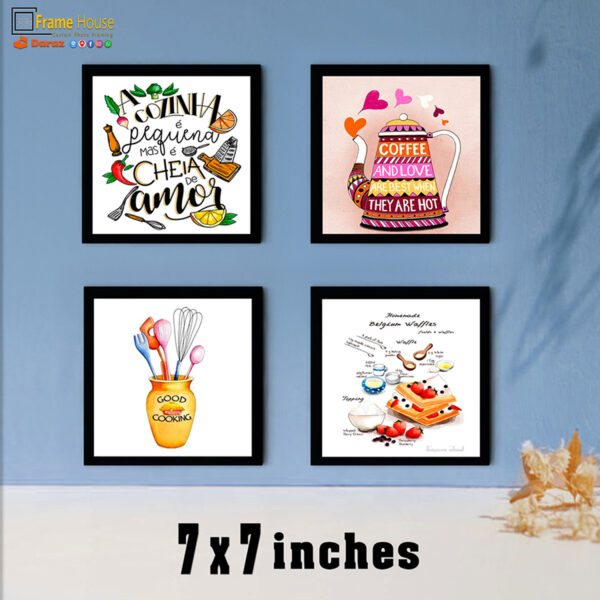 Pack of 4 Inspiration Quote Picture Frames, Wall Hangings Glass front with Free print Frame House